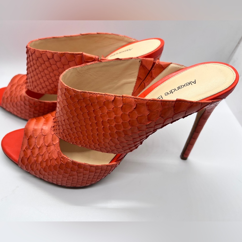Alexandre Birman Heeled Snakeskin Mules, Sz 40/US9 - Picture 9 of 9